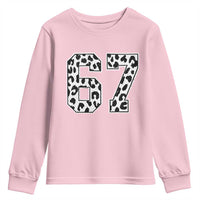 67 Jersey Number Youth Sweatshirt Funny Six Seven Meme Y2k Leopard Number - Wonder Print Shop