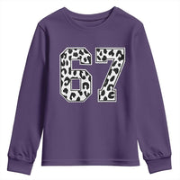 67 Jersey Number Youth Sweatshirt Funny Six Seven Meme Y2k Leopard Number - Wonder Print Shop