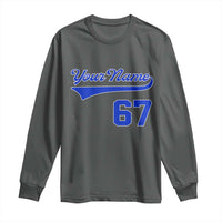 Personalized 67 Jersey Number Long Sleeve Shirt Custom Name Numbered Uniform Sports Team 67th Birthday TS10
