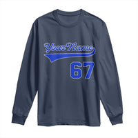 Personalized 67 Jersey Number Long Sleeve Shirt Custom Name Numbered Uniform Sports Team 67th Birthday TS10