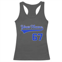 Personalized 67 Jersey Number Racerback Tank Top Custom Name Numbered Uniform Sports Team 67th Birthday TS10