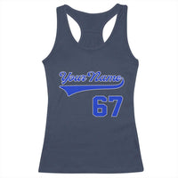 Personalized 67 Jersey Number Racerback Tank Top Custom Name Numbered Uniform Sports Team 67th Birthday TS10