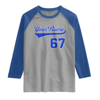 Personalized 67 Jersey Number Raglan Shirt Custom Name Numbered Uniform Sports Team 67th Birthday TS10