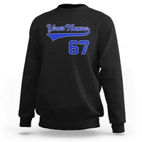 Personalized 67 Jersey Number Sweatshirt Custom Name Numbered Uniform Sports Team 67th Birthday TS10