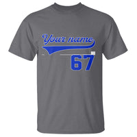Personalized 67 Jersey Number T Shirt Custom Name Numbered Uniform Sports Team 67th Birthday - Wonder Print Shop