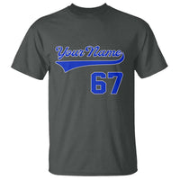 Personalized 67 Jersey Number T Shirt Custom Name Numbered Uniform Sports Team 67th Birthday TS10