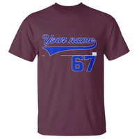 Personalized 67 Jersey Number T Shirt Custom Name Numbered Uniform Sports Team 67th Birthday - Wonder Print Shop