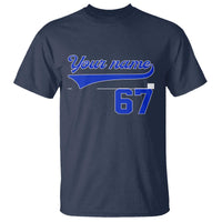 Personalized 67 Jersey Number T Shirt Custom Name Numbered Uniform Sports Team 67th Birthday - Wonder Print Shop
