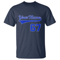 Personalized 67 Jersey Number T Shirt Custom Name Numbered Uniform Sports Team 67th Birthday TS10