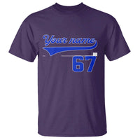 Personalized 67 Jersey Number T Shirt Custom Name Numbered Uniform Sports Team 67th Birthday - Wonder Print Shop
