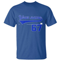 Personalized 67 Jersey Number T Shirt Custom Name Numbered Uniform Sports Team 67th Birthday - Wonder Print Shop