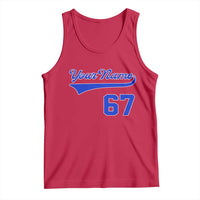Personalized 67 Jersey Number Tank Top Custom Name Numbered Uniform Sports Team 67th Birthday TS10