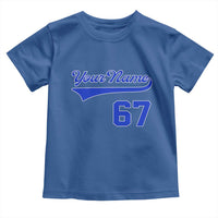 Personalized 67 Jersey Number Toddler T Shirt Custom Name Numbered Uniform Sports Team 67th Birthday TS10