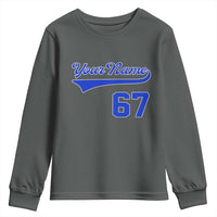 Personalized 67 Jersey Number Youth Sweatshirt Custom Name Numbered Uniform Sports Team 67th Birthday TS10