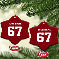 Personalized 67 Jersey Number Ceramic Ornament Custom Name Varsity Sports 67th Birthday - Wonder Print Shop