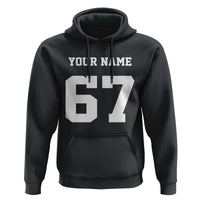 Personalized 67 Jersey Number Hoodie Custom Name Varsity Sports 67th Birthday - Wonder Print Shop