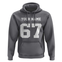Personalized 67 Jersey Number Hoodie Custom Name Varsity Sports 67th Birthday - Wonder Print Shop