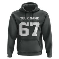 Personalized 67 Jersey Number Hoodie Custom Name Varsity Sports 67th Birthday - Wonder Print Shop