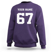 Personalized 67 Jersey Number Sweatshirt Custom Name Varsity Sports 67th Birthday - Wonder Print Shop