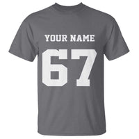 Personalized 67 Jersey Number T Shirt Custom Name Varsity Sports 67th Birthday - Wonder Print Shop