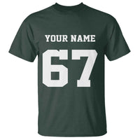 Personalized 67 Jersey Number T Shirt Custom Name Varsity Sports 67th Birthday - Wonder Print Shop