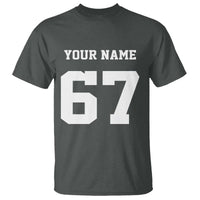 Personalized 67 Jersey Number T Shirt Custom Name Varsity Sports 67th Birthday - Wonder Print Shop