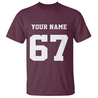 Personalized 67 Jersey Number T Shirt Custom Name Varsity Sports 67th Birthday - Wonder Print Shop