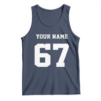 Personalized 67 Jersey Number Tank Top Custom Name Varsity Sports 67th Birthday - Wonder Print Shop