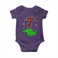 Number 7 Matching 67 Christmas Baby Onesie Red Plaid Xmas Pajamas Holiday Gen Alpha Slang Meme - Wonder Print Shop