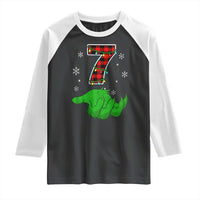 Number 7 Matching 67 Christmas Raglan Shirt Red Plaid Xmas Pajamas Holiday Gen Alpha Slang Meme - Wonder Print Shop