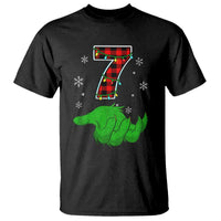 Number 7 Matching 67 Christmas T Shirt Red Plaid Xmas Pajamas Holiday Gen Alpha Slang Meme - Wonder Print Shop