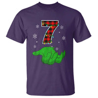 Number 7 Matching 67 Christmas T Shirt Red Plaid Xmas Pajamas Holiday Gen Alpha Slang Meme - Wonder Print Shop