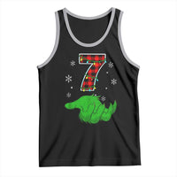 Number 7 Matching 67 Christmas Tank Top Red Plaid Xmas Pajamas Holiday Gen Alpha Slang Meme - Wonder Print Shop