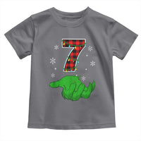 Number 7 Matching 67 Christmas Toddler T Shirt Red Plaid Xmas Pajamas Holiday Gen Alpha Slang Meme - Wonder Print Shop