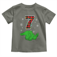 Number 7 Matching 67 Christmas Toddler T Shirt Red Plaid Xmas Pajamas Holiday Gen Alpha Slang Meme - Wonder Print Shop