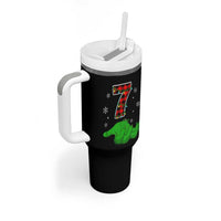 Number 7 Matching 67 Christmas Tumbler With Handle Red Plaid Xmas Pajamas Holiday Gen Alpha Slang Meme - Wonder Print Shop