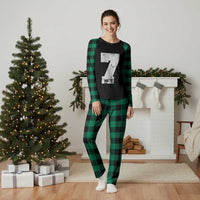 Number 7 Plaid Pajama Set Matching 67 Meme 7th Birthday 7 Years - Wonder Print Shop