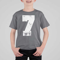 Number 7 T Shirt For Kid Matching 67 Meme 7th Birthday 7 Years - Wonder Print Shop