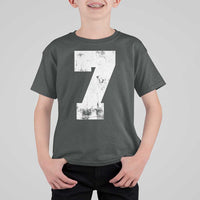 Number 7 T Shirt For Kid Matching 67 Meme 7th Birthday 7 Years - Wonder Print Shop