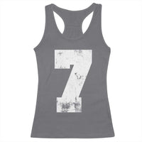 Number 7 Racerback Tank Top Matching 67 Meme 7th Birthday 7 Years - Wonder Print Shop