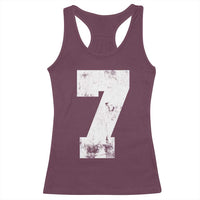 Number 7 Racerback Tank Top Matching 67 Meme 7th Birthday 7 Years - Wonder Print Shop