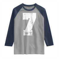 Number 7 Raglan Shirt Matching 67 Meme 7th Birthday 7 Years - Wonder Print Shop
