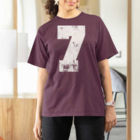 Number 7 T Shirt For Women Matching 67 Meme 7th Birthday 7 Years - Wonder Print Shop