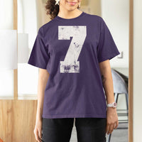 Number 7 T Shirt For Women Matching 67 Meme 7th Birthday 7 Years - Wonder Print Shop