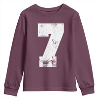 Number 7 Youth Sweatshirt Matching 67 Meme 7th Birthday 7 Years - Wonder Print Shop