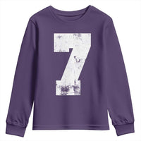 Number 7 Youth Sweatshirt Matching 67 Meme 7th Birthday 7 Years - Wonder Print Shop