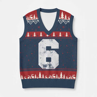 Number 6 V-Neck Knit Sweater Vest Matching 67 Meme 6th Birthday 6 Years - Wonder Print Shop