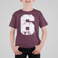 Number 6 T Shirt For Kid Matching 67 Meme 6th Birthday 6 Years - Wonder Print Shop