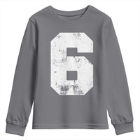 Number 6 Youth Sweatshirt Matching 67 Meme 6th Birthday 6 Years - Wonder Print Shop