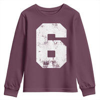 Number 6 Youth Sweatshirt Matching 67 Meme 6th Birthday 6 Years - Wonder Print Shop
